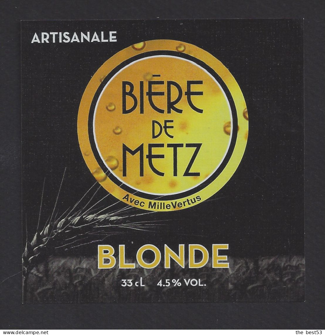 Etiquette De Bière Blonde -  Brasserie Bière De Metz  à  Jury  (57) - Birra