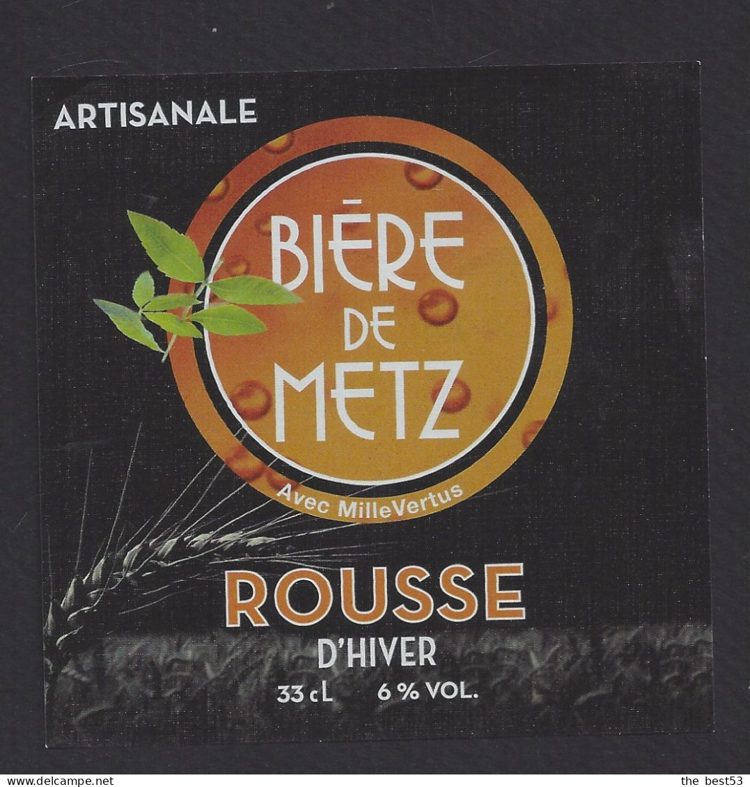 Etiquette De Bière Rousse D'Hiver -  Brasserie Bière De Metz  à  Jury  (57) - Beer