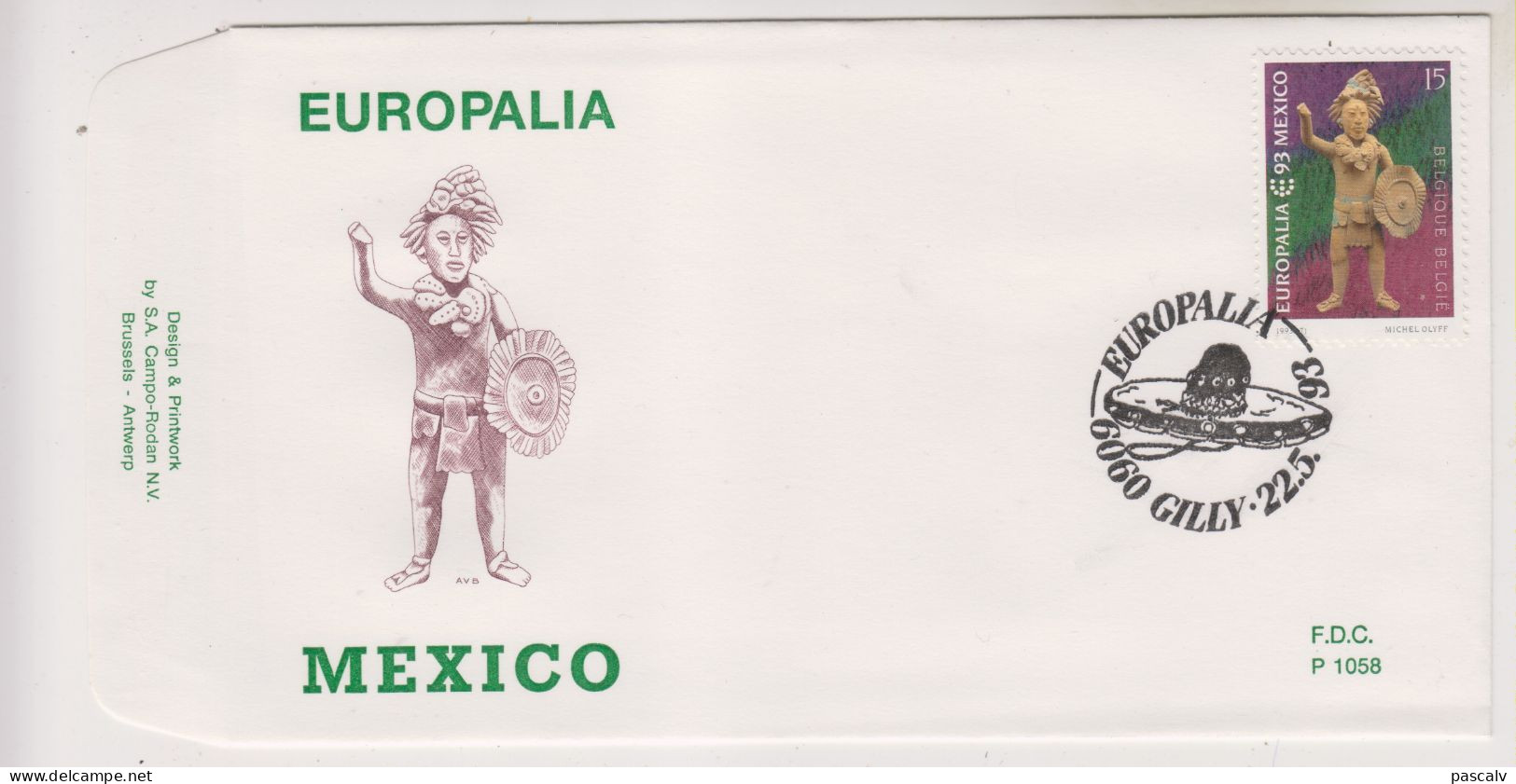 FDC 1058 COB 2508 Europalia Mexico Oblitération Gilly - 1991-2000