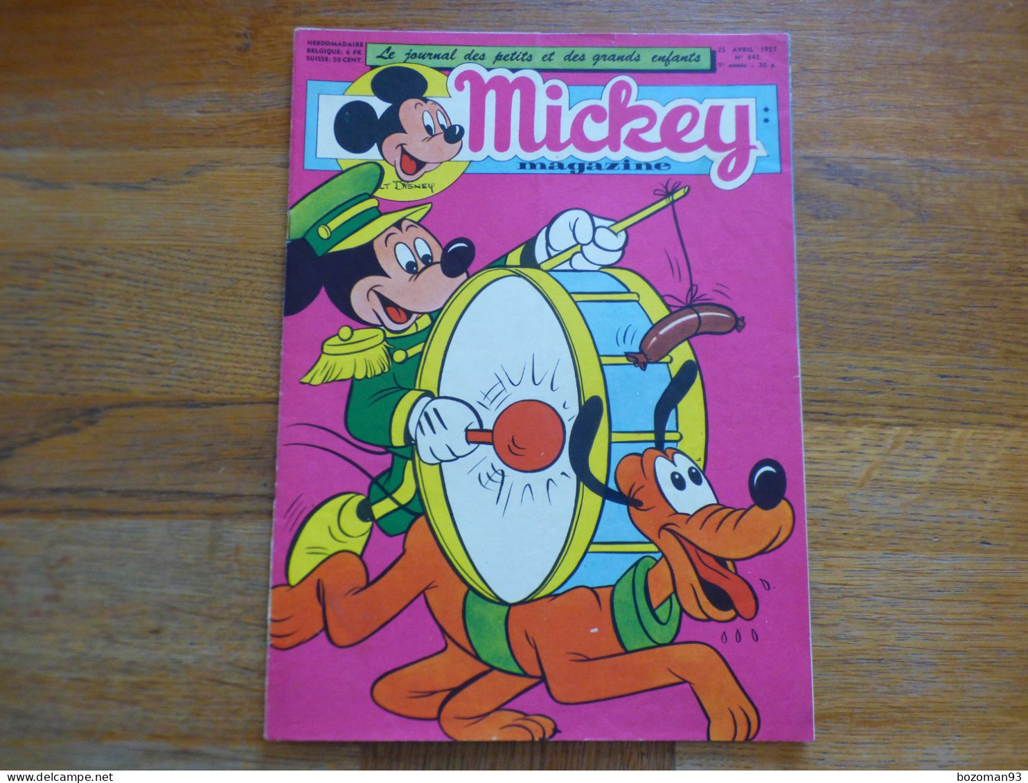 JOURNAL MICKEY BELGE SPECIAL N° 342 Du 25/04/1957 COVER MICKEY ET PLUTO + LA FLECHE NOIRE - Journal De Mickey
