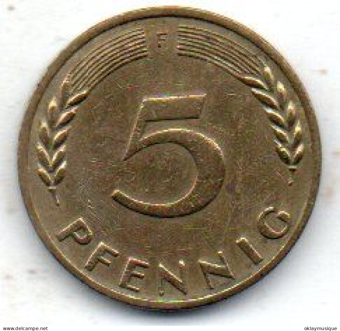 5 Pfennig 1991F  (face Pile Unique Pour Toutes Pièces) - 5 Pesetas