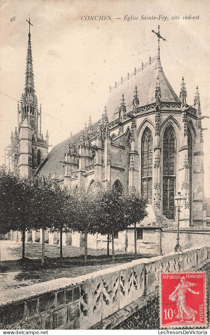 FRANCE - Conches - Eglise Sainte Foy - Côté Sud-est - Carte Postale Ancienne - Conches-en-Ouche