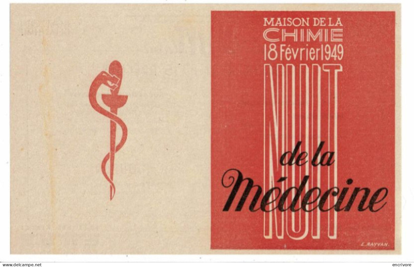 Programme Flyeur Nuit De La Médecine 1949 - Programma's
