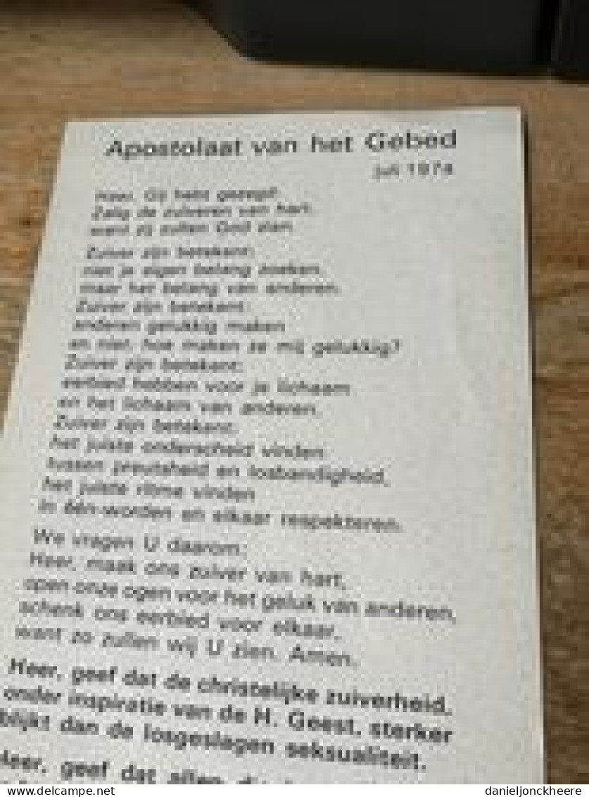 Zuiver Van Hart Apostolaat Van Het Gebed Nijmegen 1974 - Devotion Images