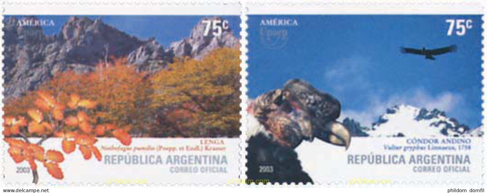 137915 MNH ARGENTINA 2003 AMERICA-UPAEP 2003 - FLORA Y FAUNA AUTOCTONA - Ongebruikt