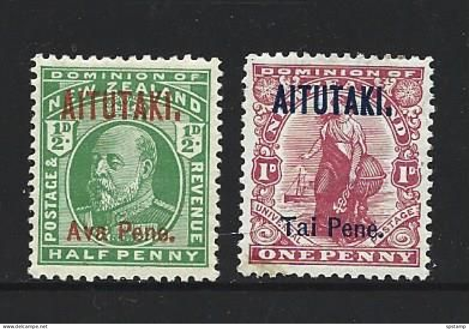 Aitutaki 1911 - 1916 Overprints On NZ KEVII 1/2d & 1d MLH - Aitutaki