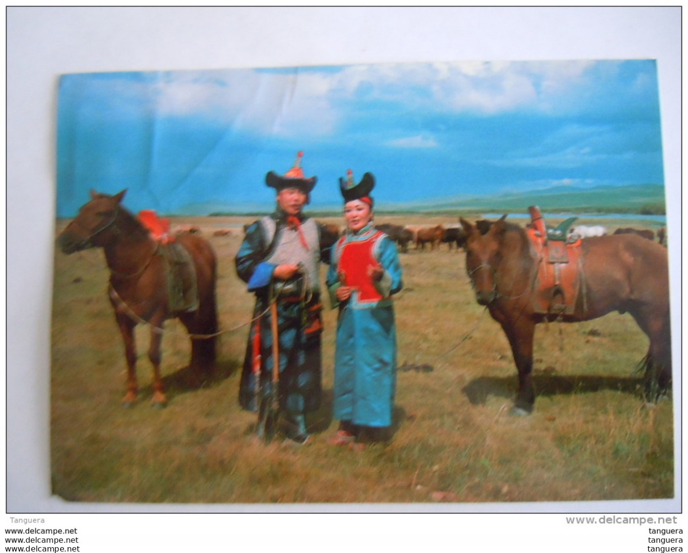 Mongolie Yunden, Nansalmaa Chanteur D'opera Le Deser Chevaux Opera Zangers Paarden Steppe Gelopen Circulée 1995 Abimée - Mongolei
