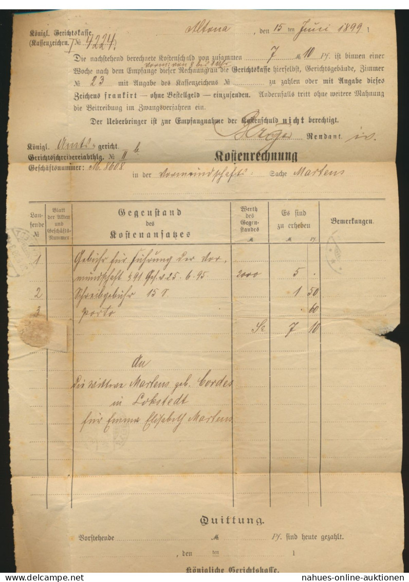 Deutsches Reich Dienst Amtsgericht Avers Nr. 21 Altona N. Lockstedt Auf - Covers & Documents