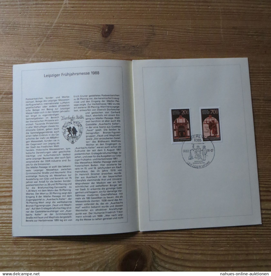 DDR Ersttagsblatt - Jahressammlung 1988 mit ESST handgestempelt Kat.-Wert 160,-