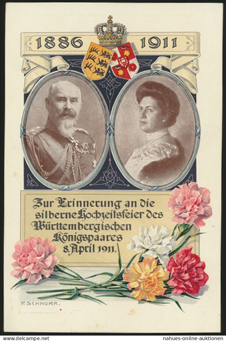 Reich Privatganzsache PP 27C125 Hochzeit Königspaar Württemberg Künstler Schnorr - Altri & Non Classificati