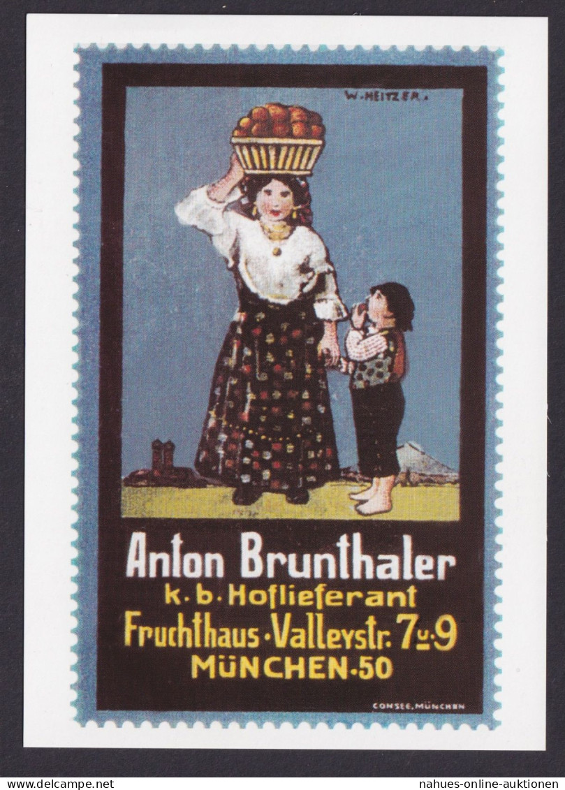 Künstler Ansichtskarte Reklame Werbung Anton Brunthaler Fruchthaus München - Publicidad