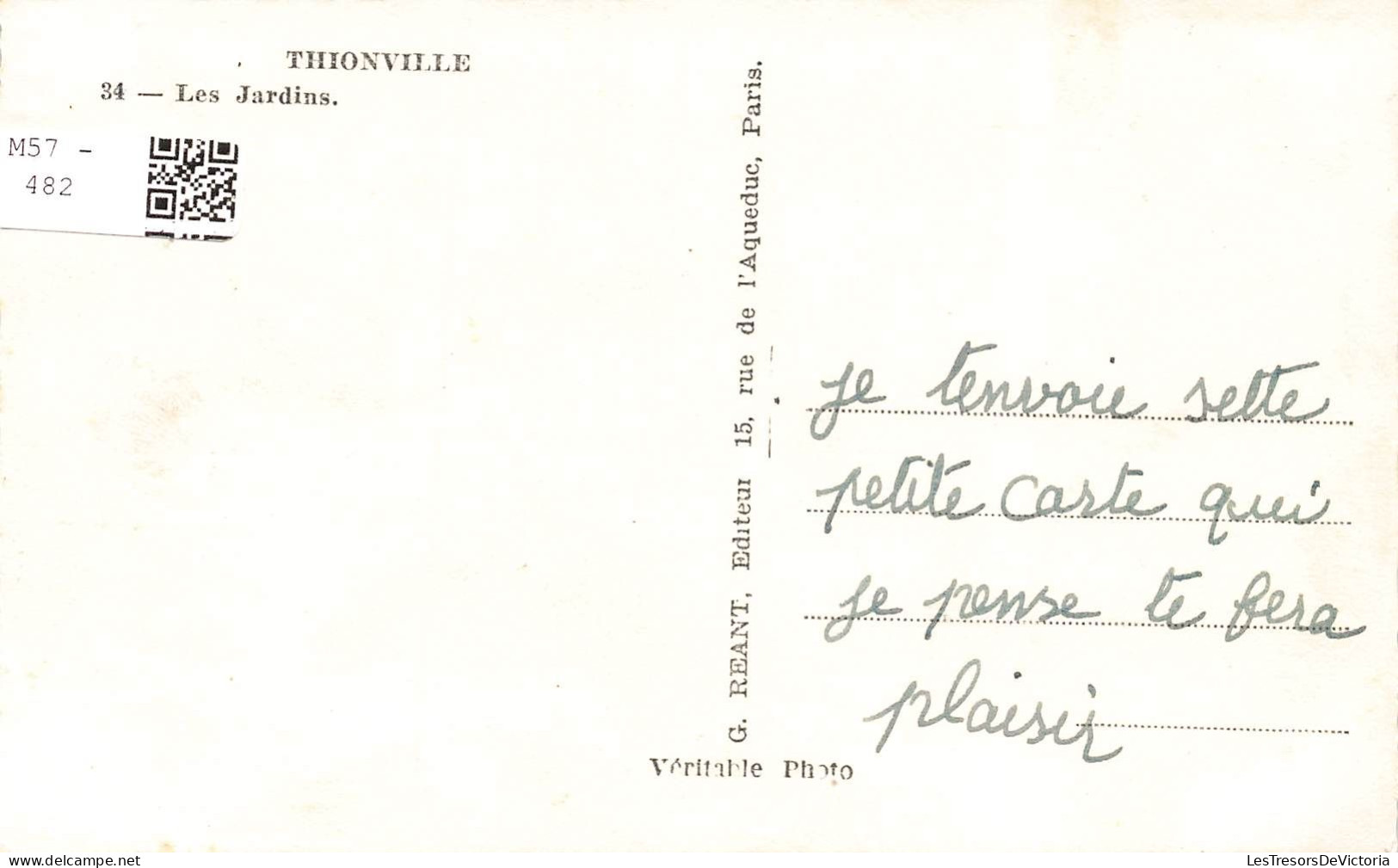 FRANCE - Thionville - Vue Sur Les Jardins - Colorisé - Carte Postale - Thionville