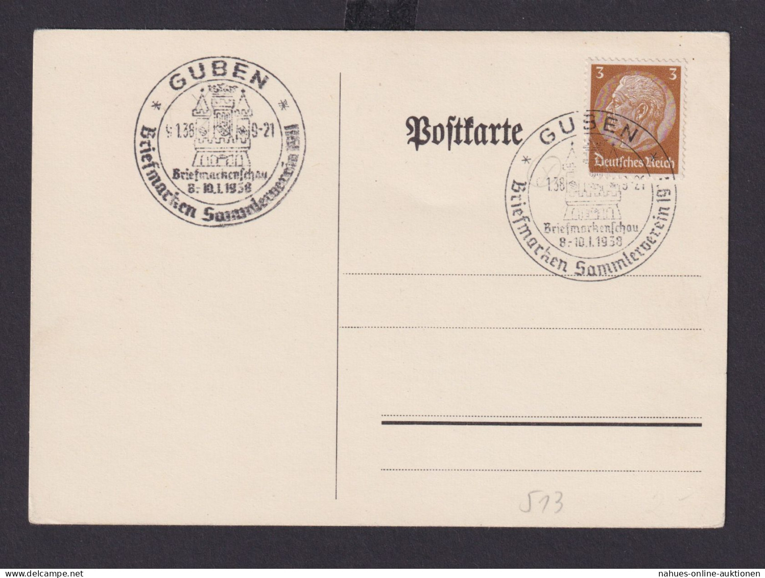 Guben Brandenburg Deutsches Reich Drittes Reich Karte Philatelie SST Briefmarken - Covers & Documents