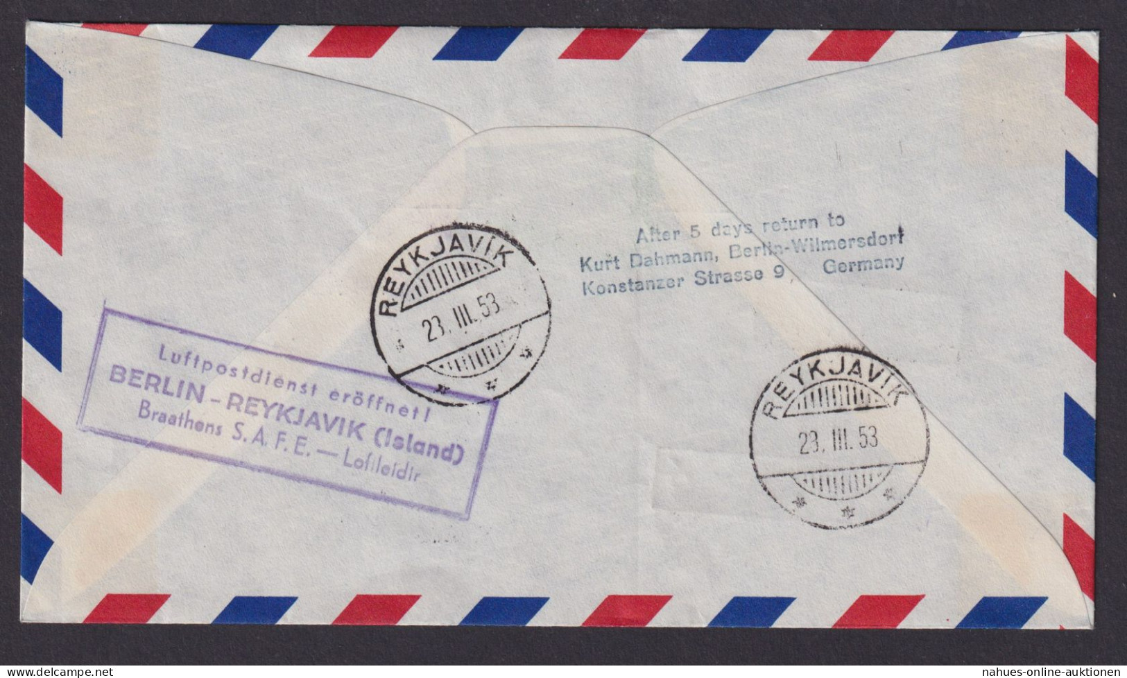 Flugpost Air Mail Brief Berlin Gute Frankatur Philharmonie 73 + Männer Auf Gutem - Briefe U. Dokumente