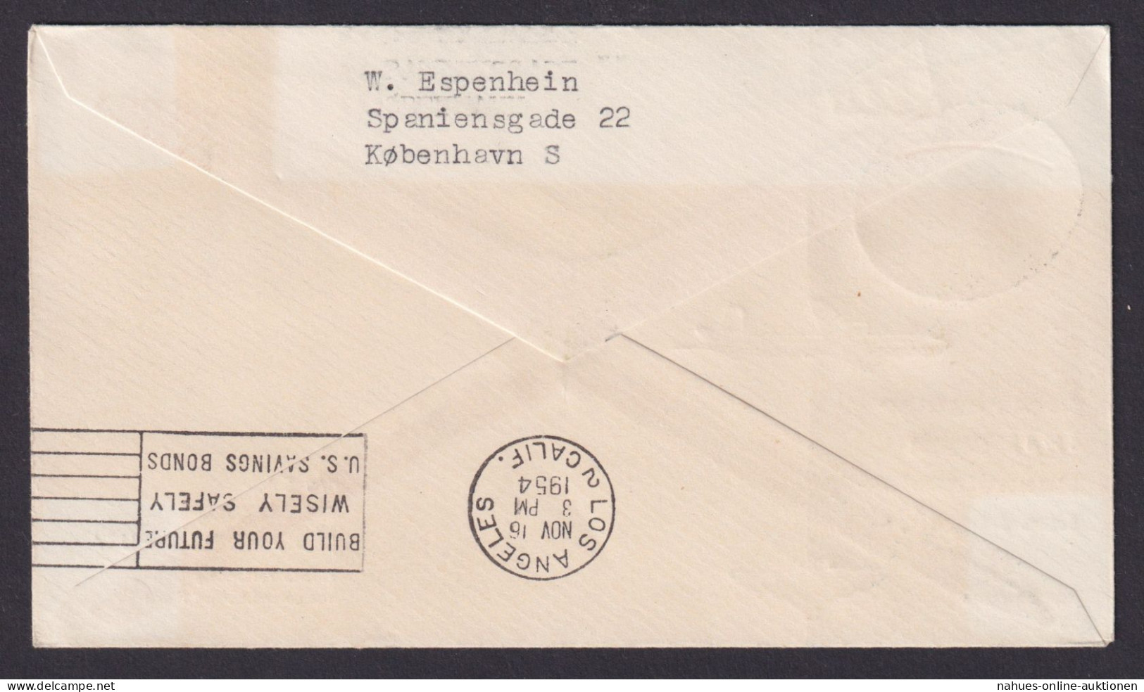 Flugpost Brief Air Mail SAS Erstflug Scandinavia Los Angles USA Kopenhagen - Briefe U. Dokumente