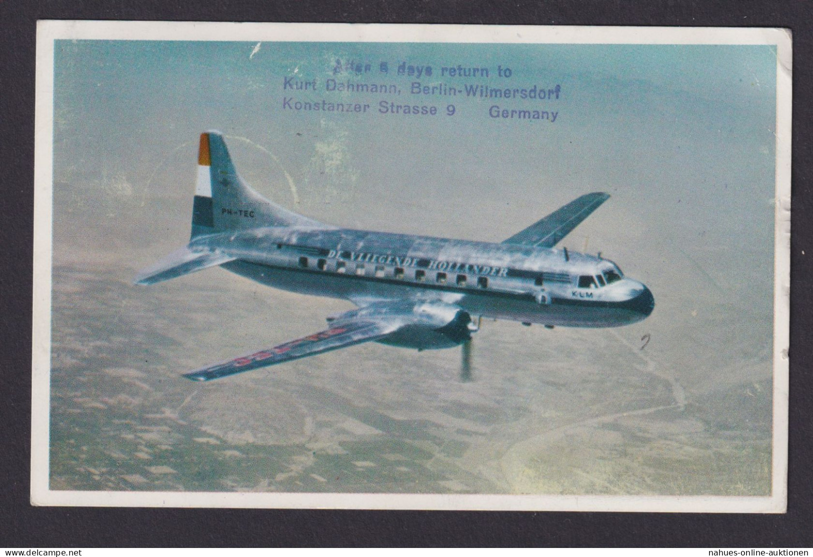 Flugpost Brief Air Mail Tolle Flugkarte Convairliner KLM Amsterdam Klagenfurt - Lettres & Documents