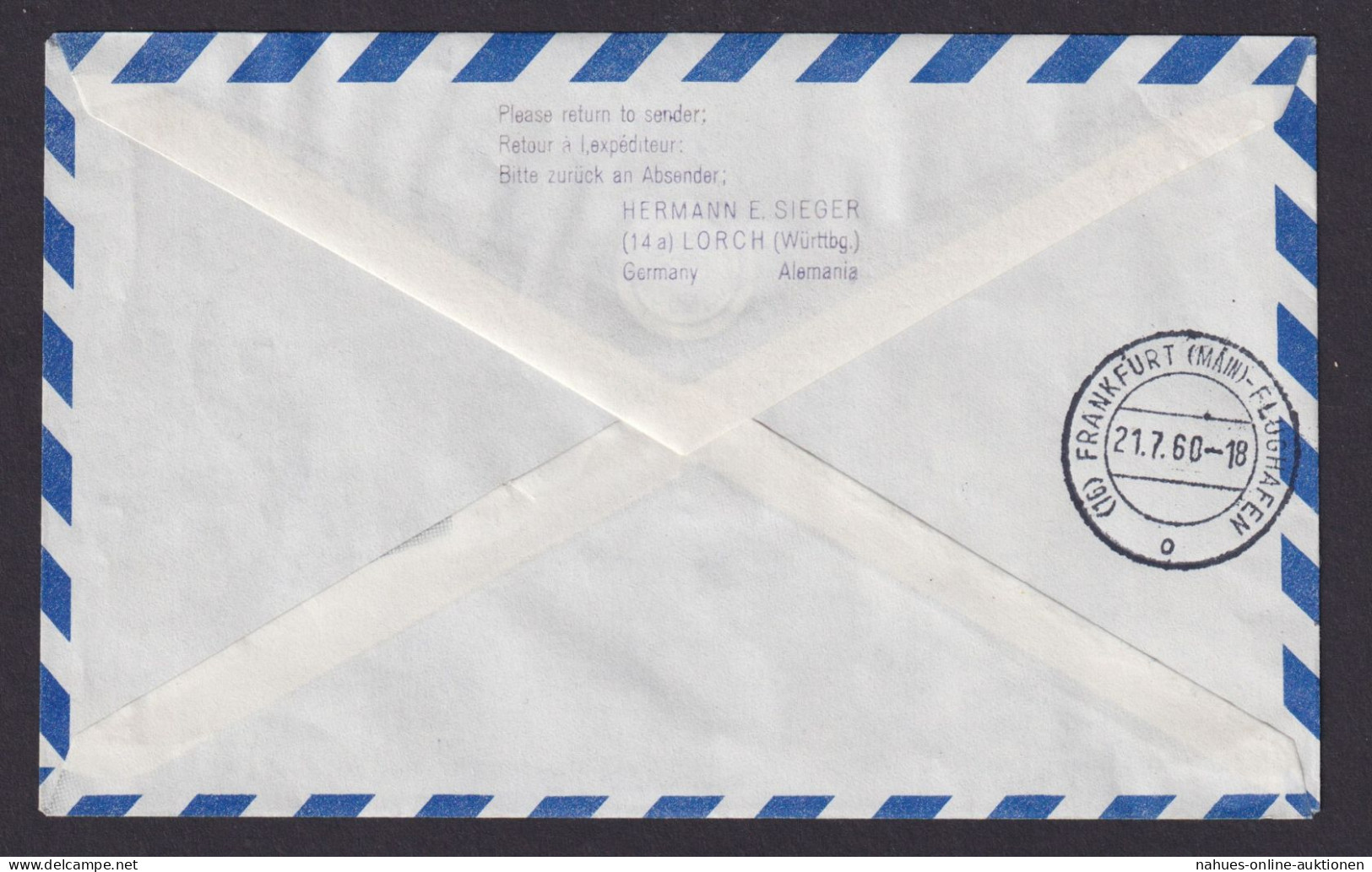 Flugpost Brief Air Mail Griechenland Zürich Frankfurt Brüssel Athen 21.7.1960 - Cartas & Documentos
