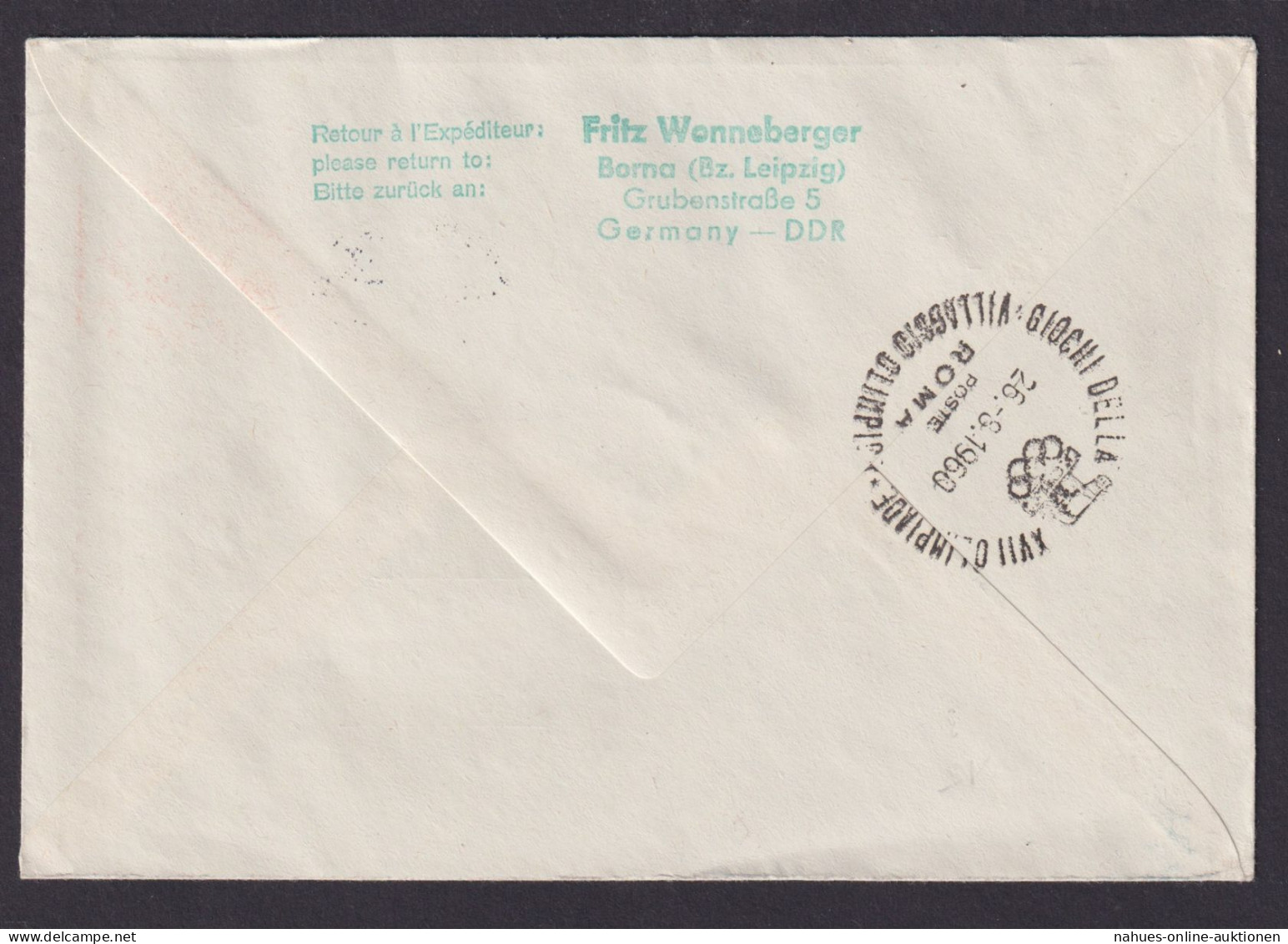 Flugpost Brief Air Mail Lufthansa LH 330 Olympia Flug Hamburg Rom Italien - Covers & Documents