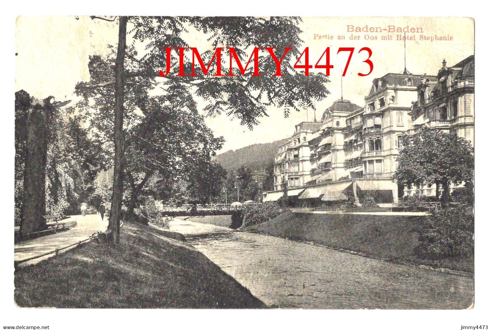 Baden-Baden En 1912 - Partie An Der Oos Mit Hôtel Stéphanie - Bade-Wurtemberg - - Baden-Baden