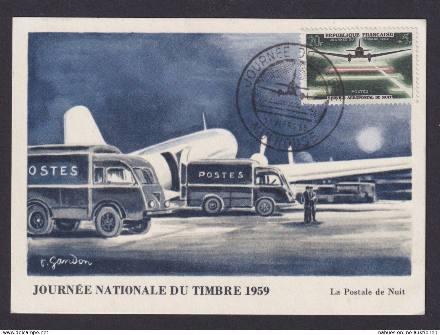 Flugpost Brief Air Mail Frankreich 1231 Künstler Maximumkarte Philatelie Tag Der - Brieven En Documenten