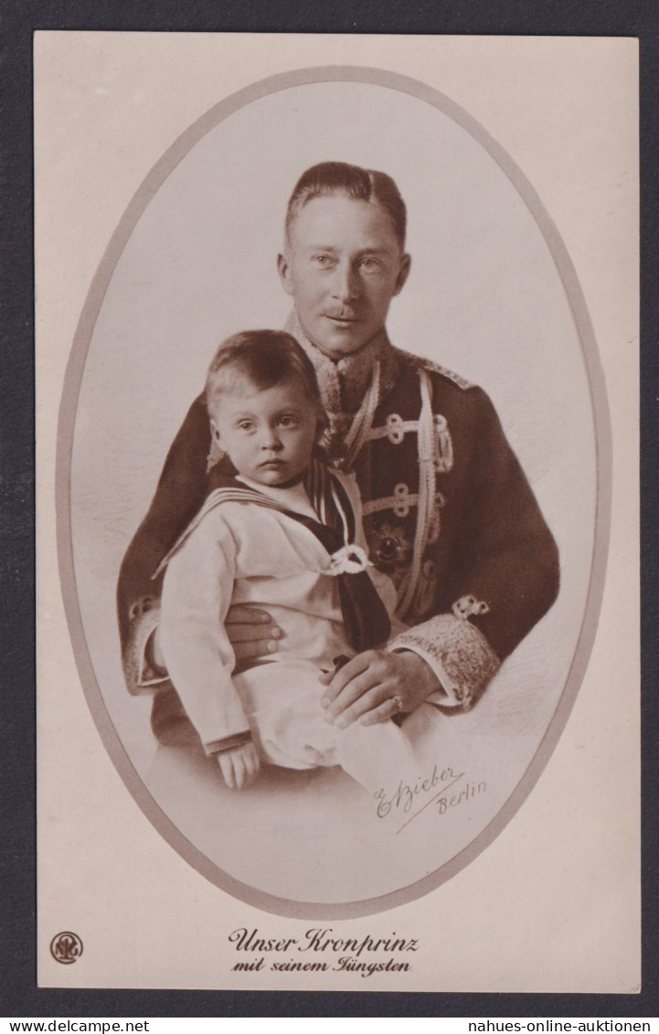 Ansichtskarte Berühmte Persönlichkeit Kronprinz Wilhelm Von Preußen Mit Sohn - Familles Royales