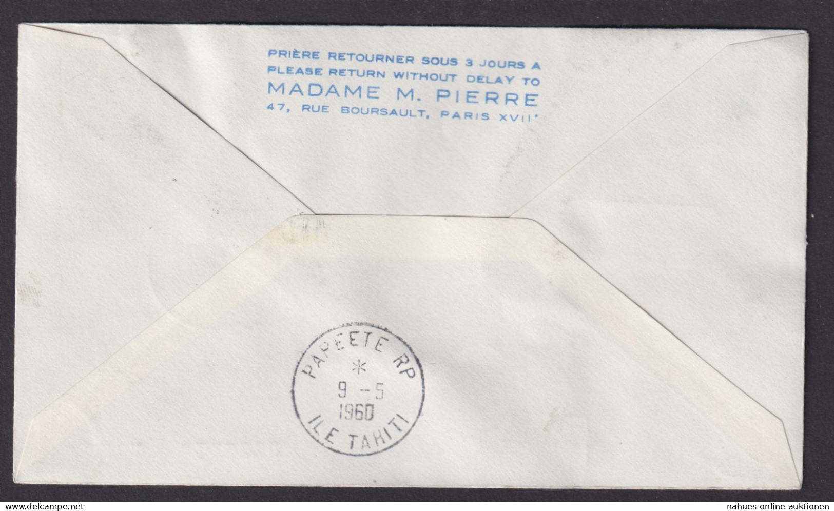 Flugpost Brief Air Mail Inter. Destination Frankreich Franz. Polynesien Papeete - Brieven En Documenten