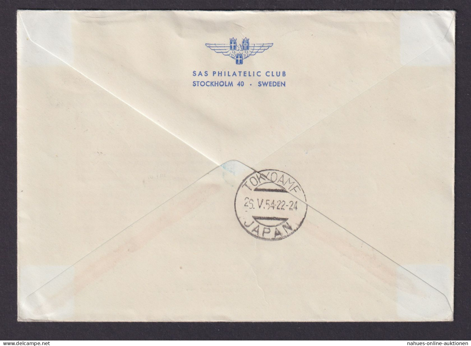 Flugpost Brief Air Mail SAS Norwegen Scadinavia Tokio Japan Toller Umschlag - Brieven En Documenten