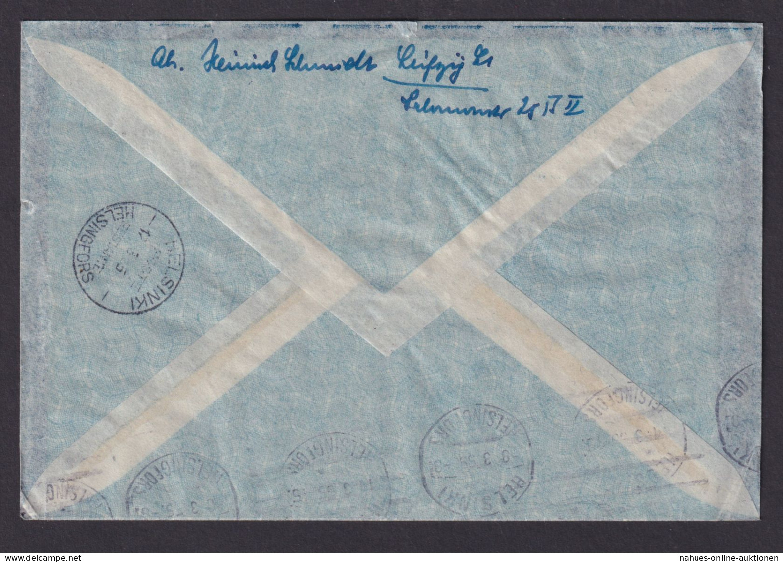 Flugpost Brief Air Mail DDR Messeflughafen Leipzig Mockau Nach Helsinki Finnland - Briefe U. Dokumente