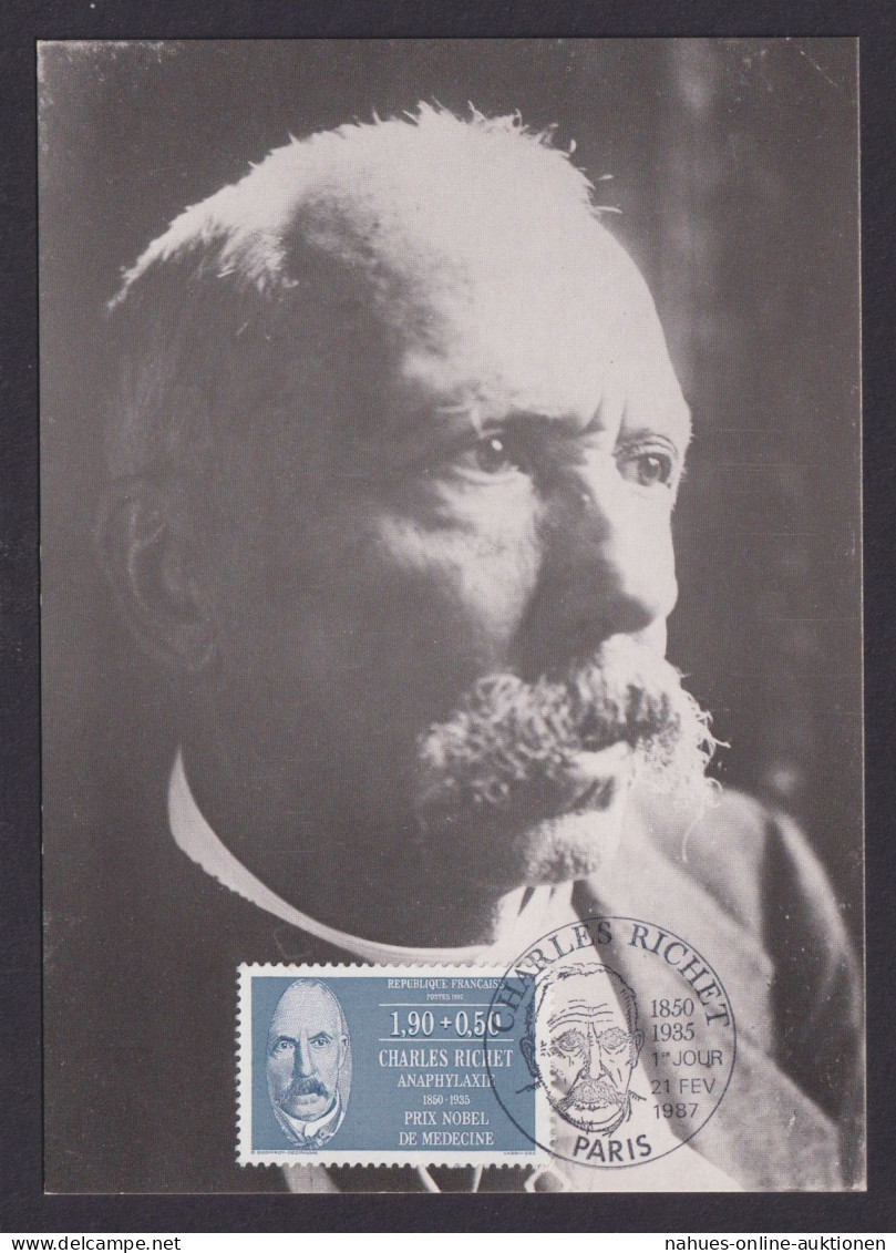 Briefmarken Frankreich 2592 Charles Richet Nobelpreisträger Medizin Maximumkarte - Cartas & Documentos