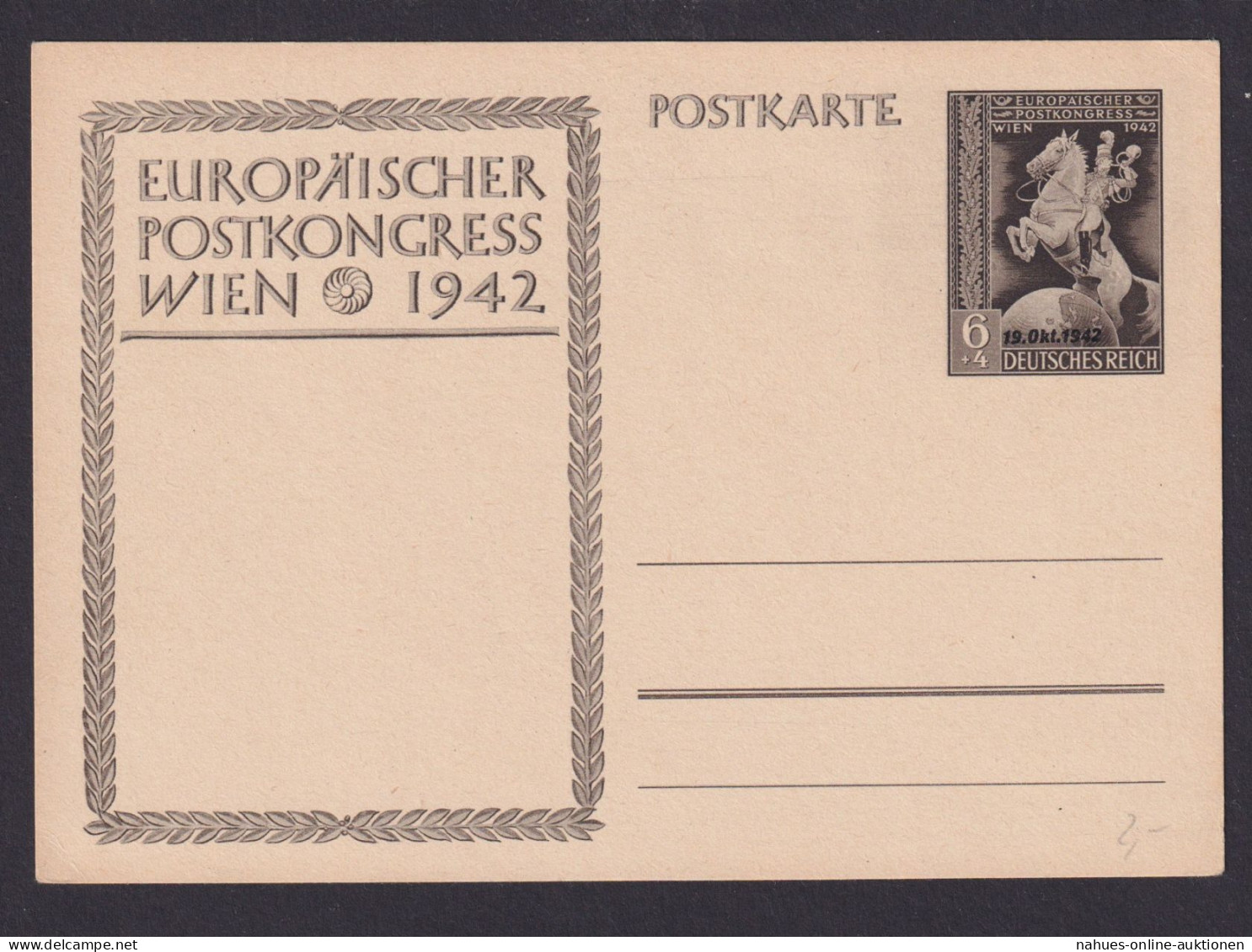 Deutsches Reich Nothilfe Ganzsache Europäischer Postkongress Wien Österreich - Lettres & Documents