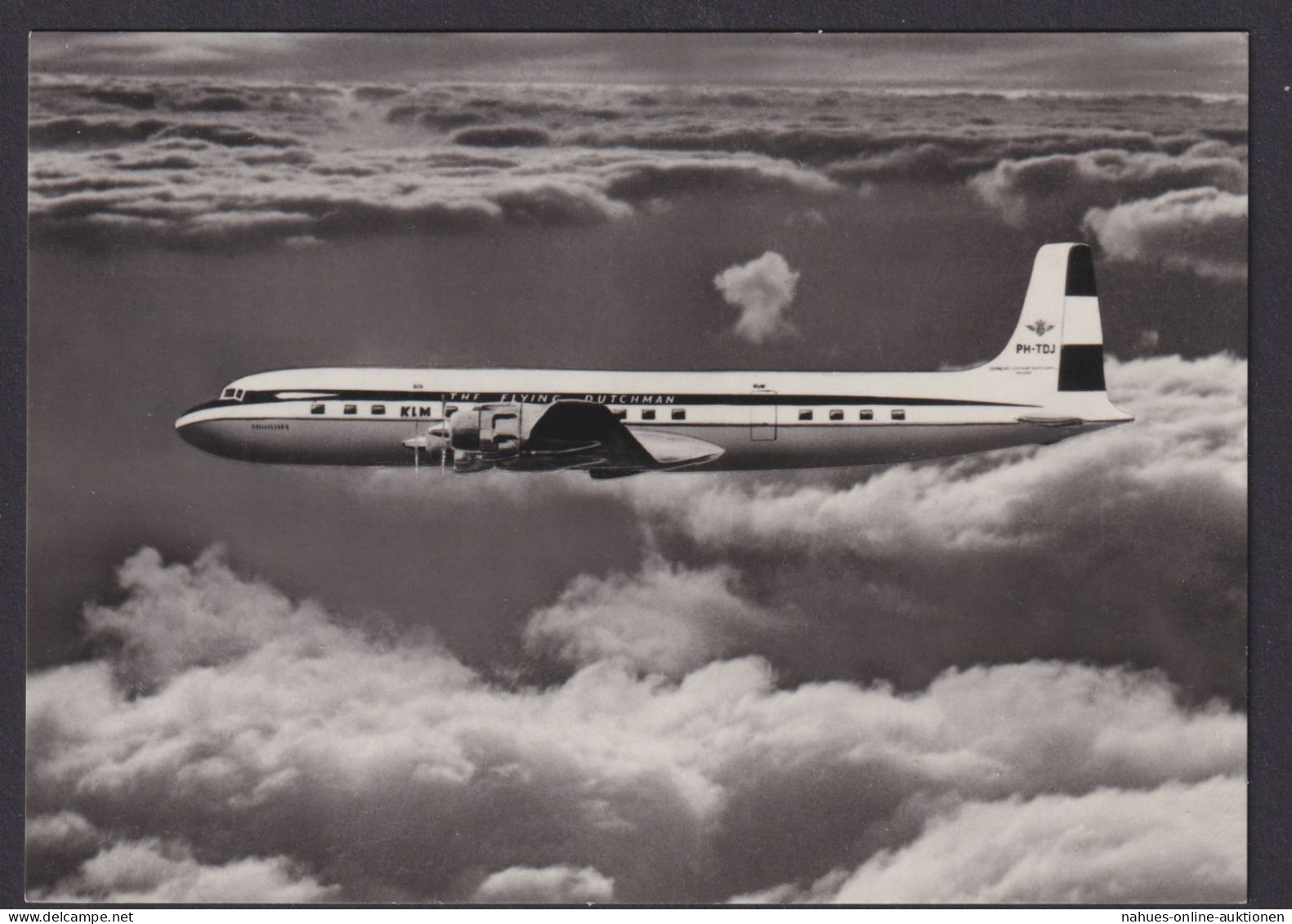 Flugpost Air Mail Ansichtskarte KLM Douglas DC 7C Niederlande Reklame Werbung - Luchtschepen
