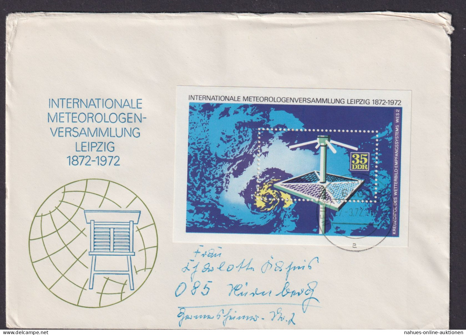 DDR Brief EF Block 35 Meterologen Wetter Neuhaus Schierschnitz Nürnberg - Storia Postale