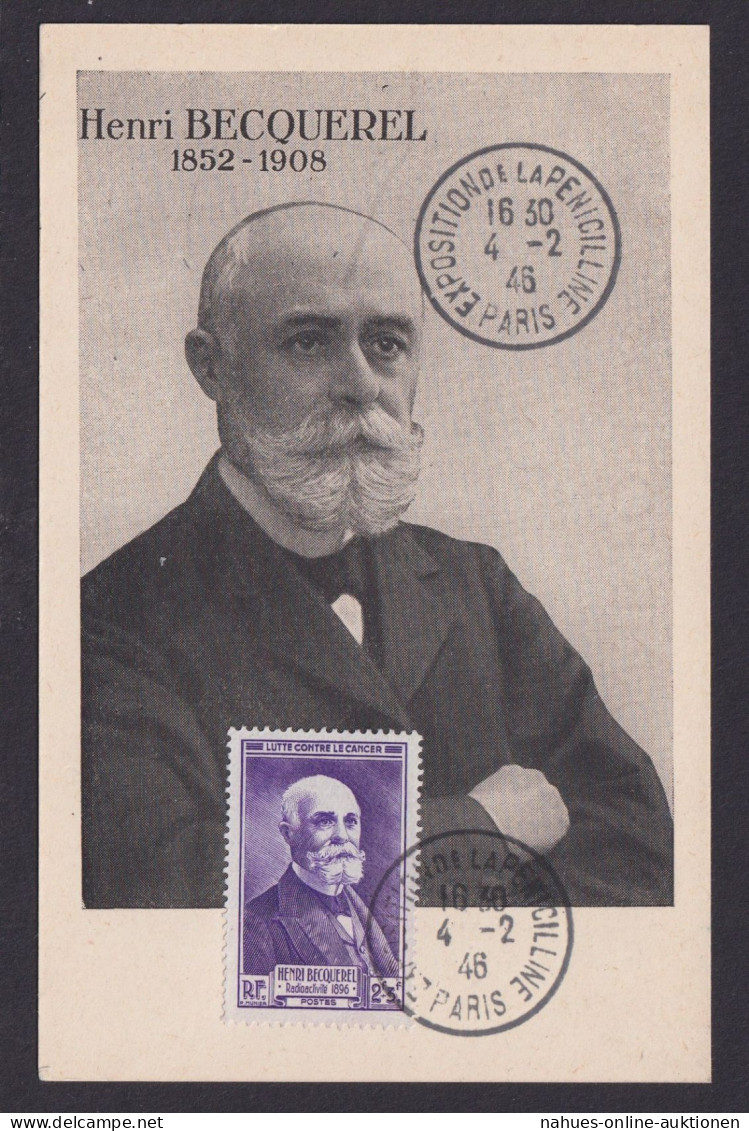 Briefmarken Frankreich 745 Physiker Nobelpreis Medizin Maximumkarte MK - Cartas & Documentos