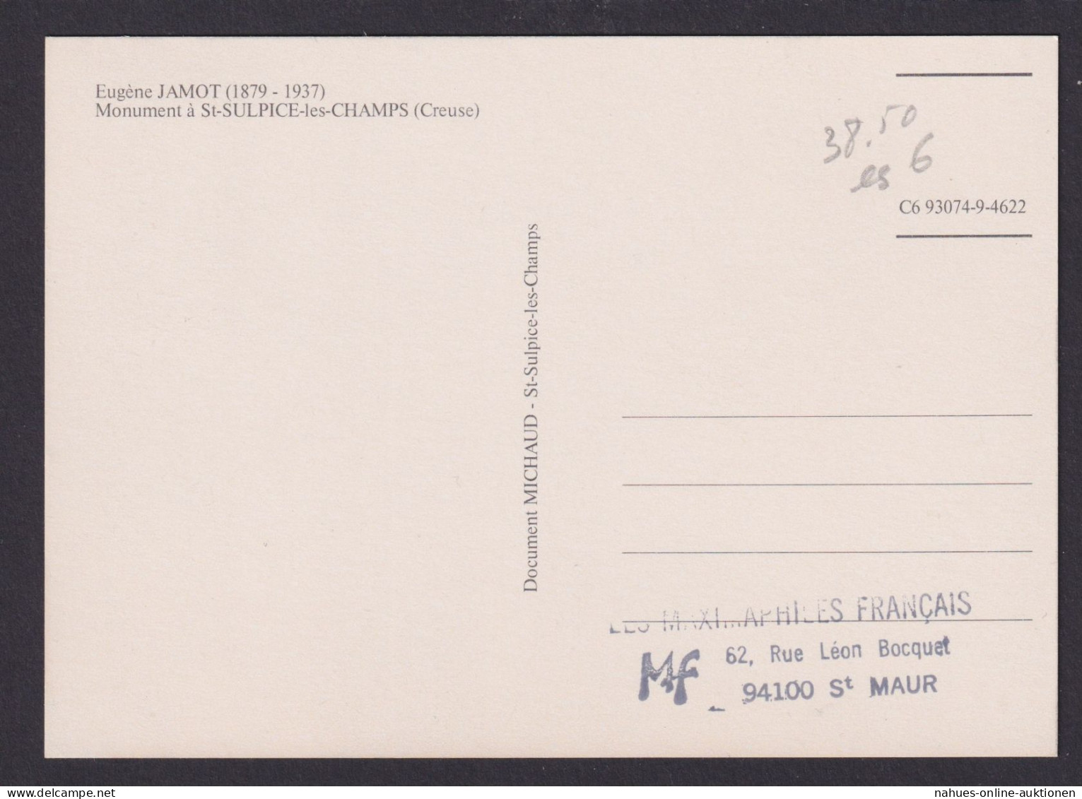 Briefmarken Frankreich 2593 Medizin Maximumkarte Eugene Jamot - Briefe U. Dokumente