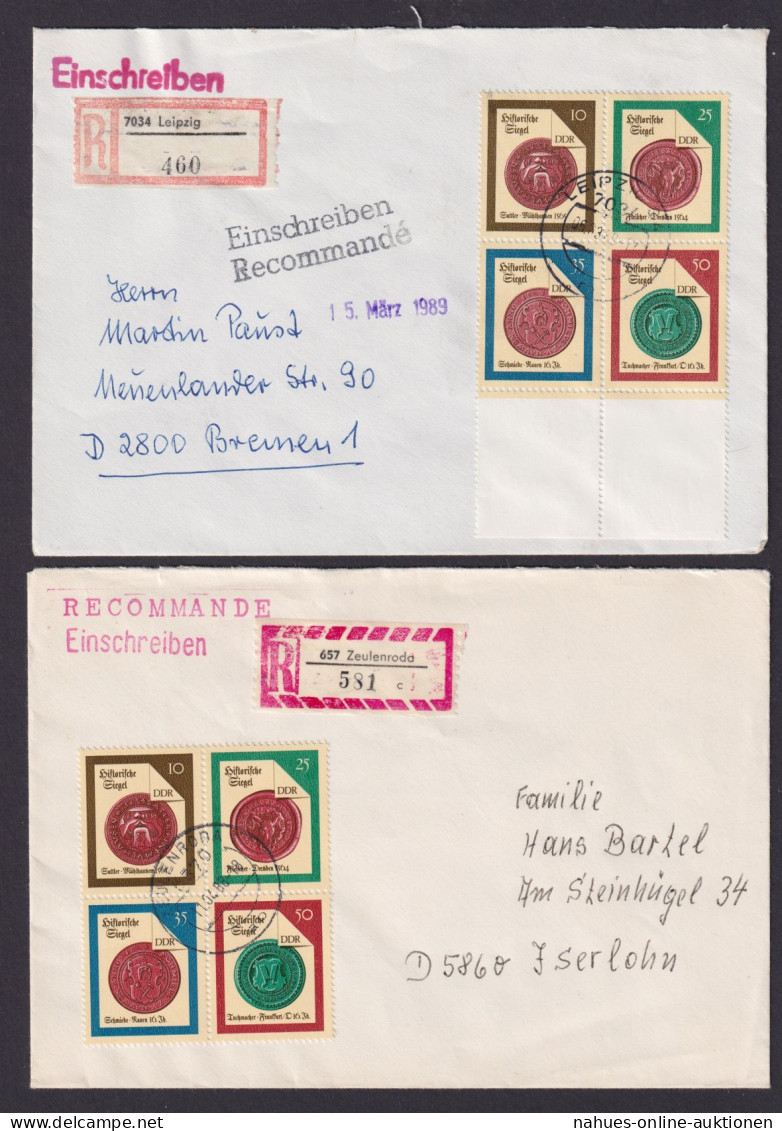 DDR Brief 3156-3159 Lot Sammlung Auch Leerfeld Viererblock Historische Siegel - Brieven En Documenten