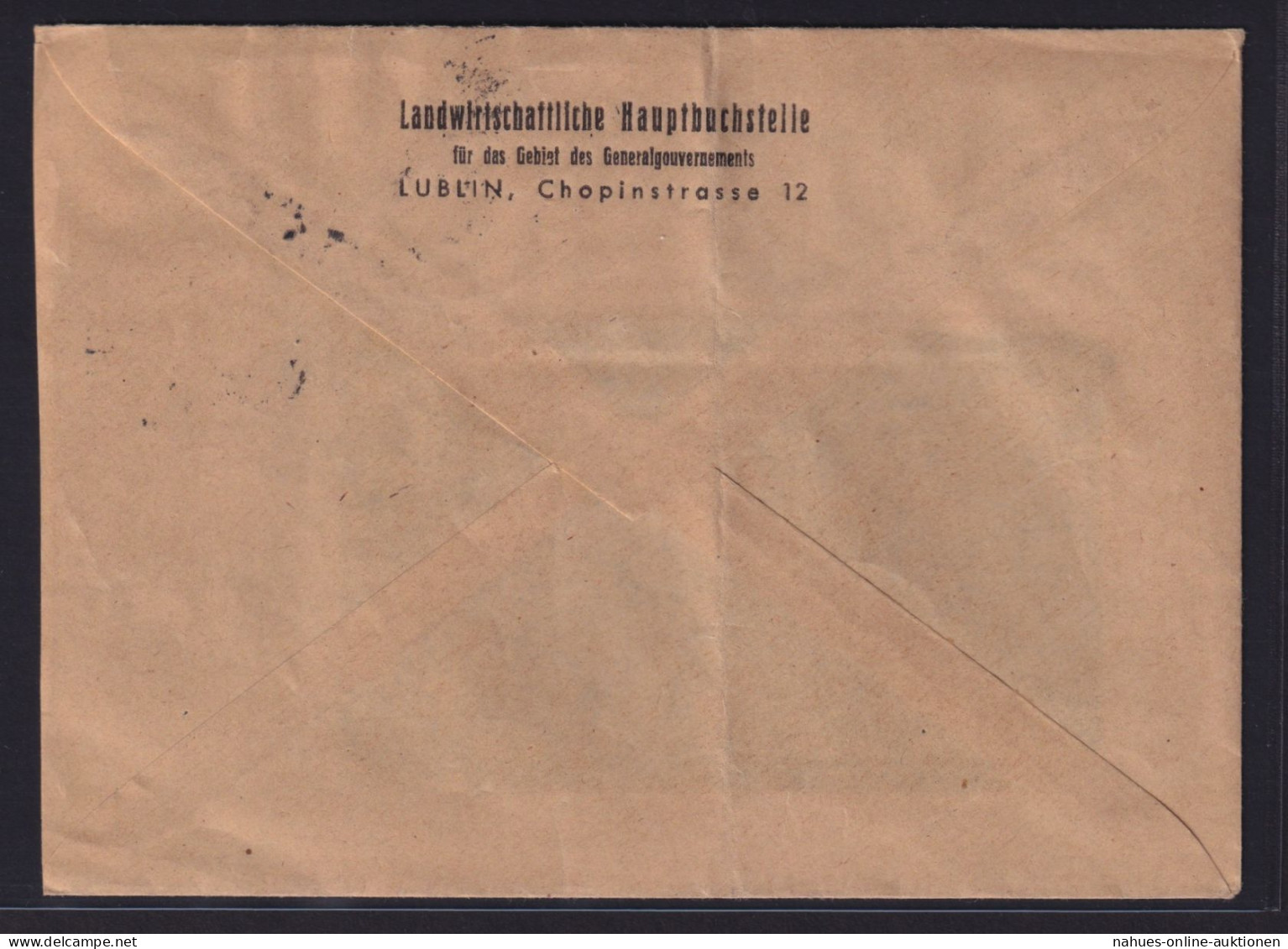 Besetzung Polen Generalgouvernement Brief Ab Lublin Chopinstraße Polen - Other & Unclassified