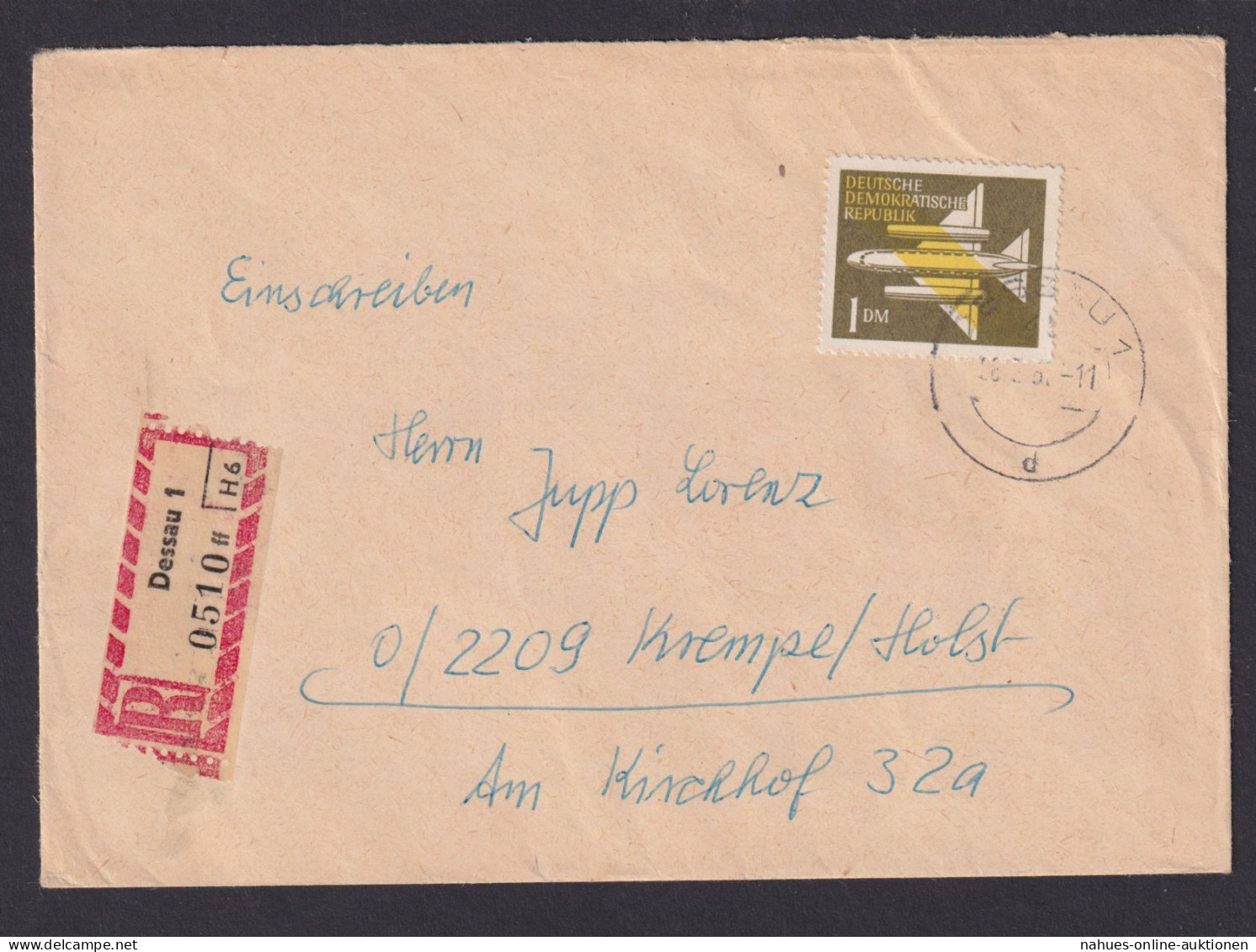 Briefmarken Flugpost Airmail R Brief 1 DM Dessau Krempel Holstein - Covers & Documents