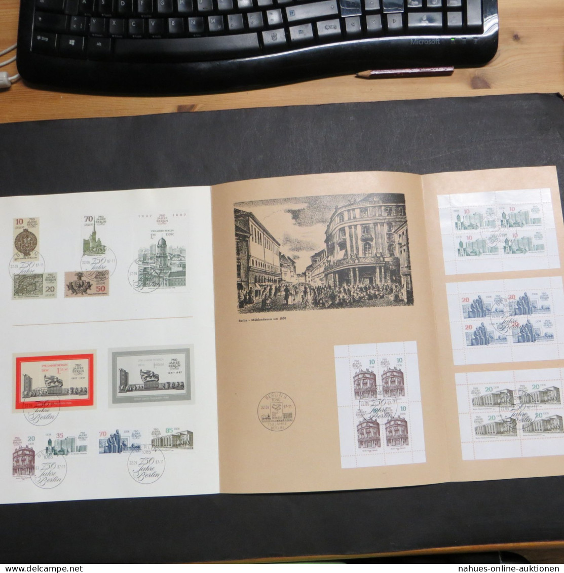 DDR 750 Jahre Berlin Stadt Des Friedens Selt. Falt - Gedenkblatt Marken + Blocks - Covers & Documents