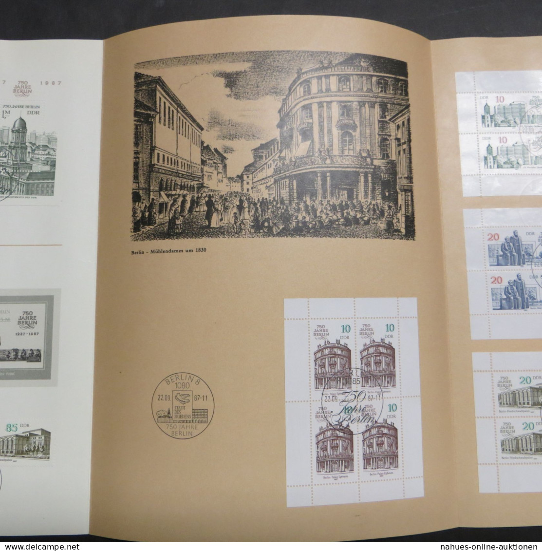 DDR 750 Jahre Berlin Stadt Des Friedens Selt. Falt - Gedenkblatt Marken + Blocks - Briefe U. Dokumente