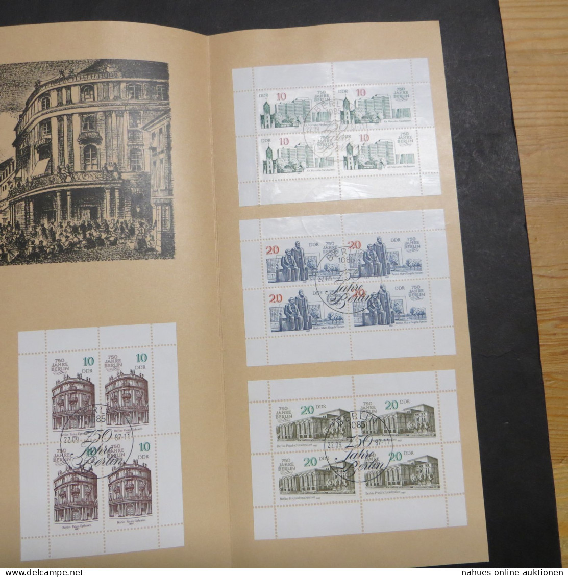 DDR 750 Jahre Berlin Stadt Des Friedens Selt. Falt - Gedenkblatt Marken + Blocks - Covers & Documents