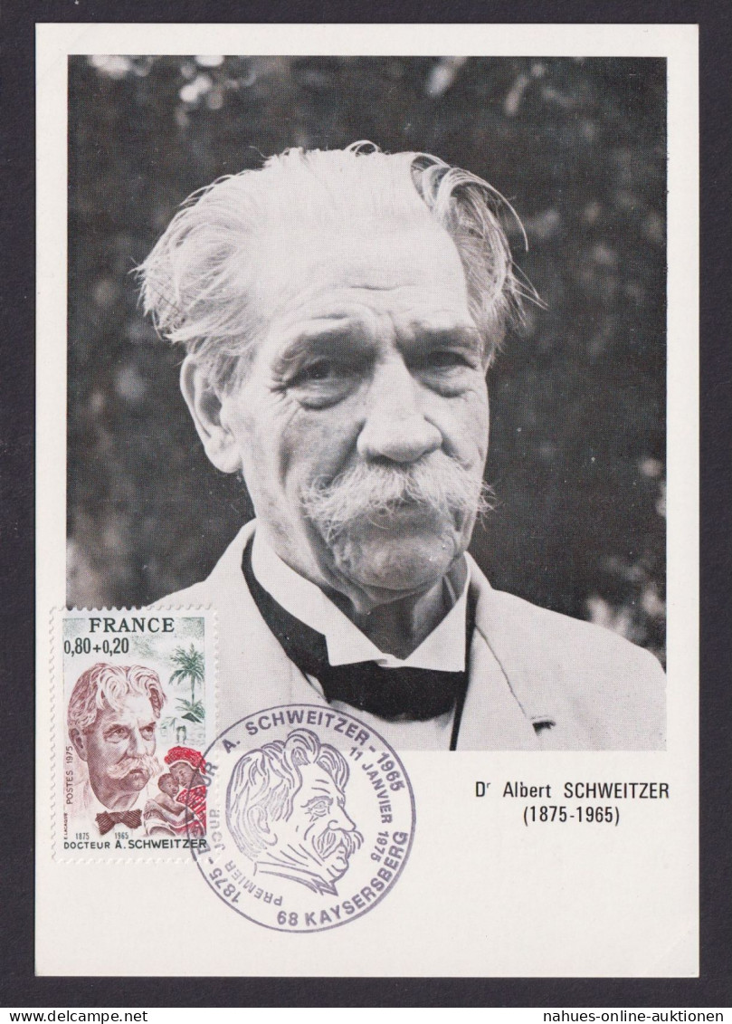 Briefmarken Frankreich 1901 Albert Schweitzer Arzt Medizin Maximumkarte - Covers & Documents