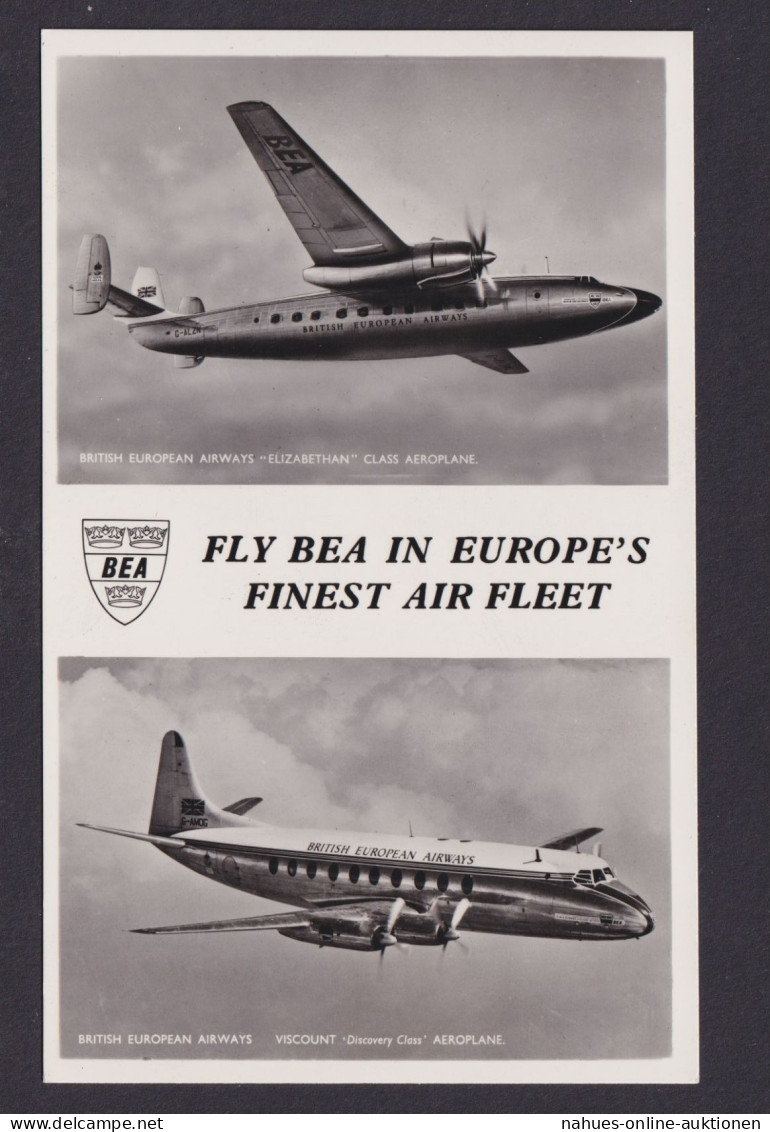 Flugpost Ansichtskarte British European Airways Elizabethan Class Aeroplane - Dirigeables