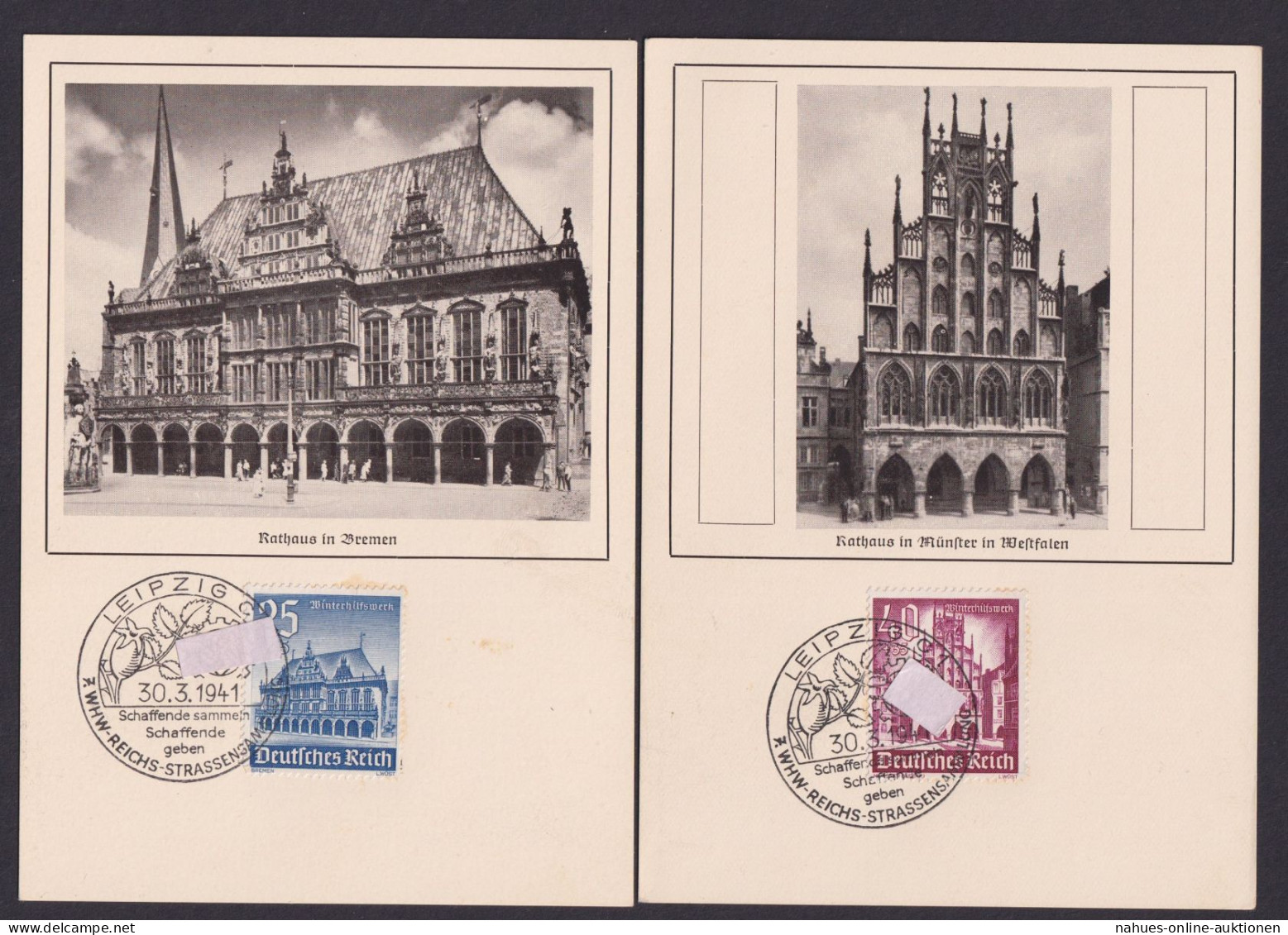 Briefmarken Deutsches Reich WHW Ex. 752-759 Maximumkarten Leipzig Selten - Lettres & Documents