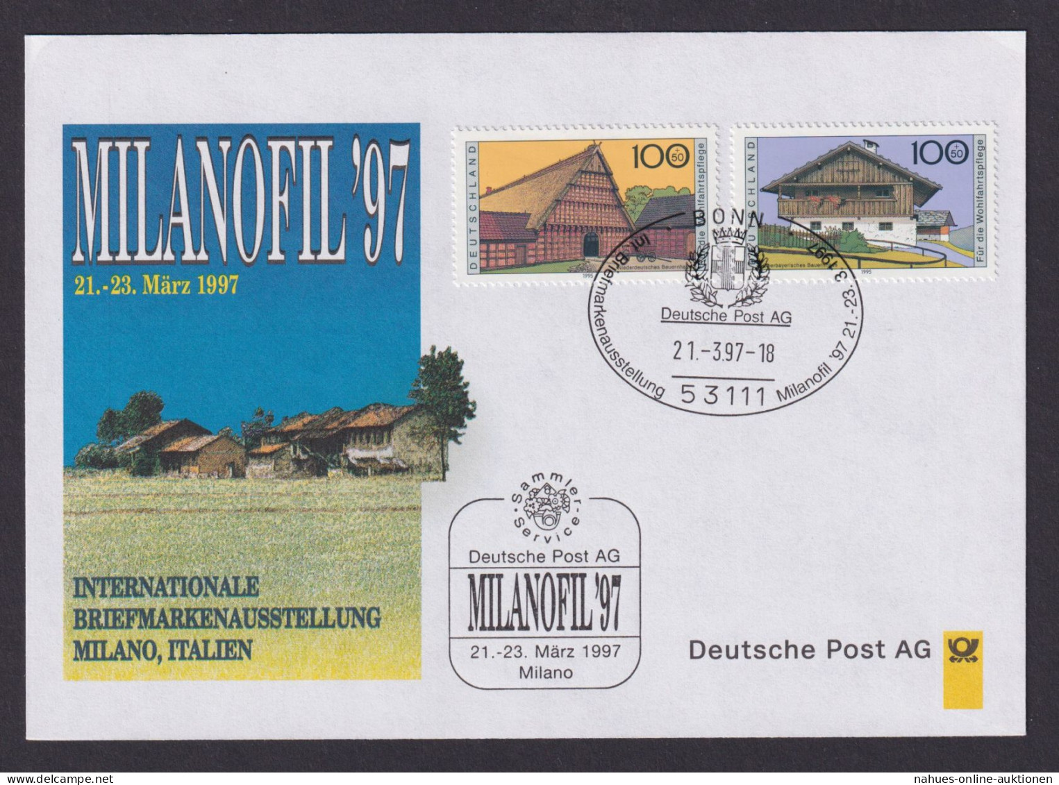 Philatelie Briefmarkenausstellung Milanofil Mailand Italien 1997 SST Deutsche - Brieven En Documenten