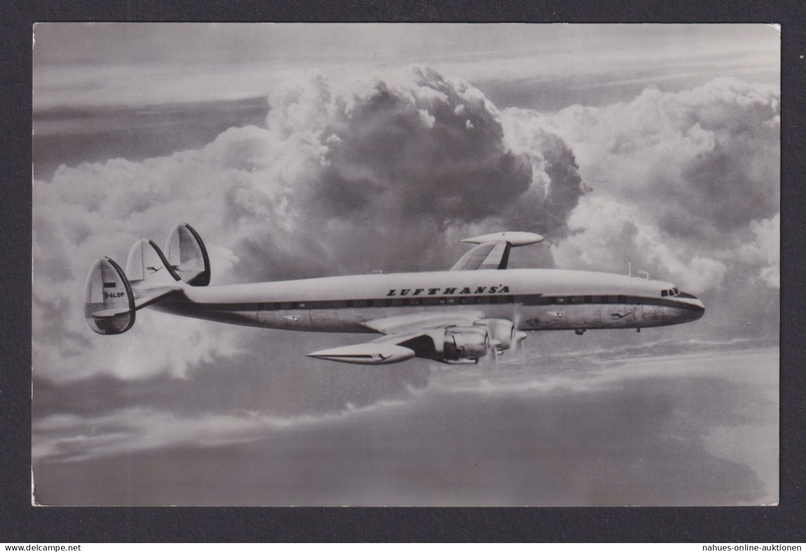 Flugpost Ansichtskarte Lufthansa Super G Constellation Flugzeug 50er Jahre - Dirigibili