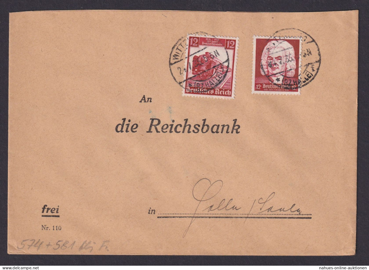 Deutsches Reich Brief Wittenberg Halle Mit 2x Sondermarke 12 Pfg. - Storia Postale