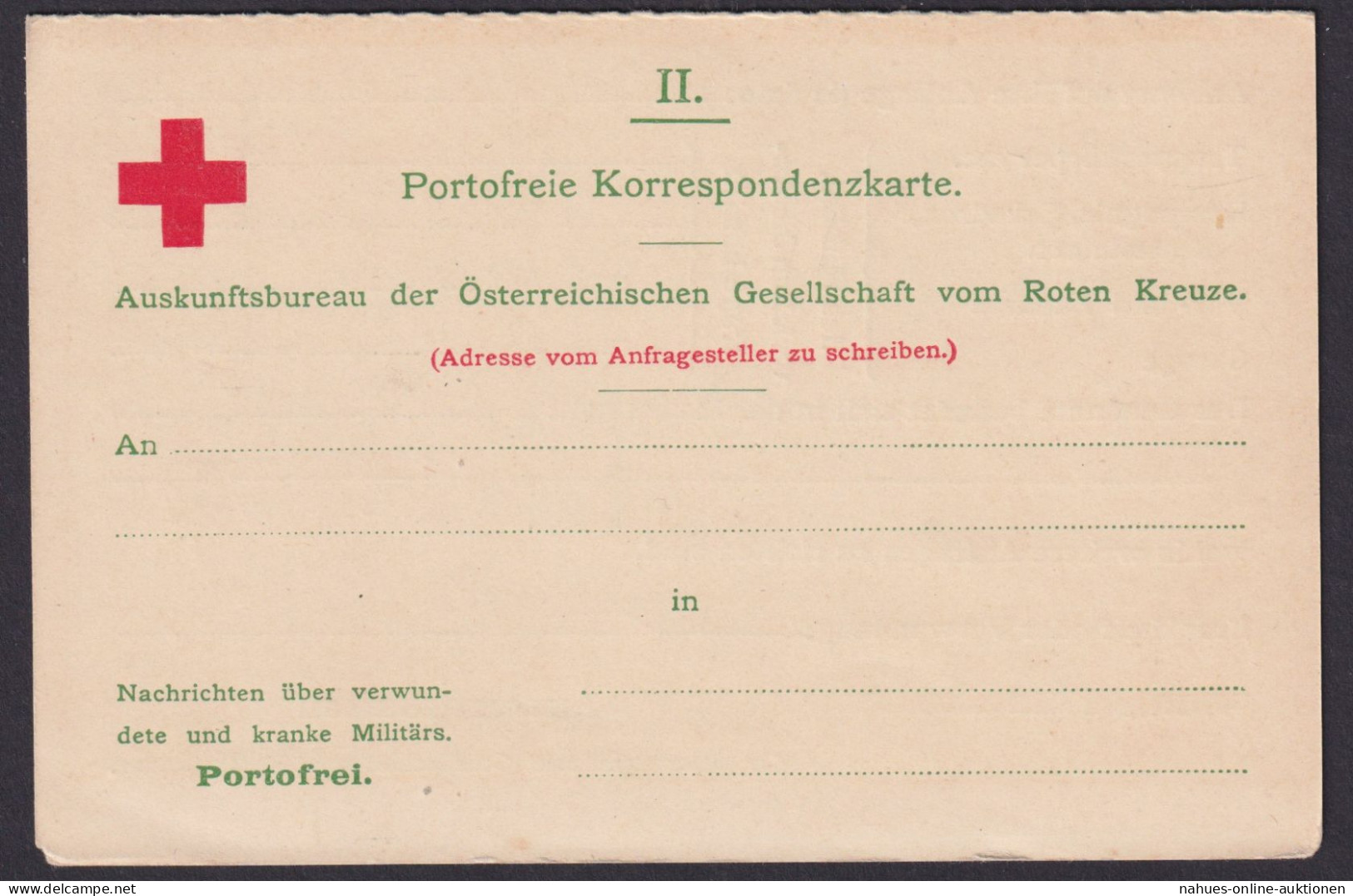 Österreich Ganzsache Rotes Kreuz P 220 A Frage Und Antwort Portofreie Korrespon- - Brieven En Documenten