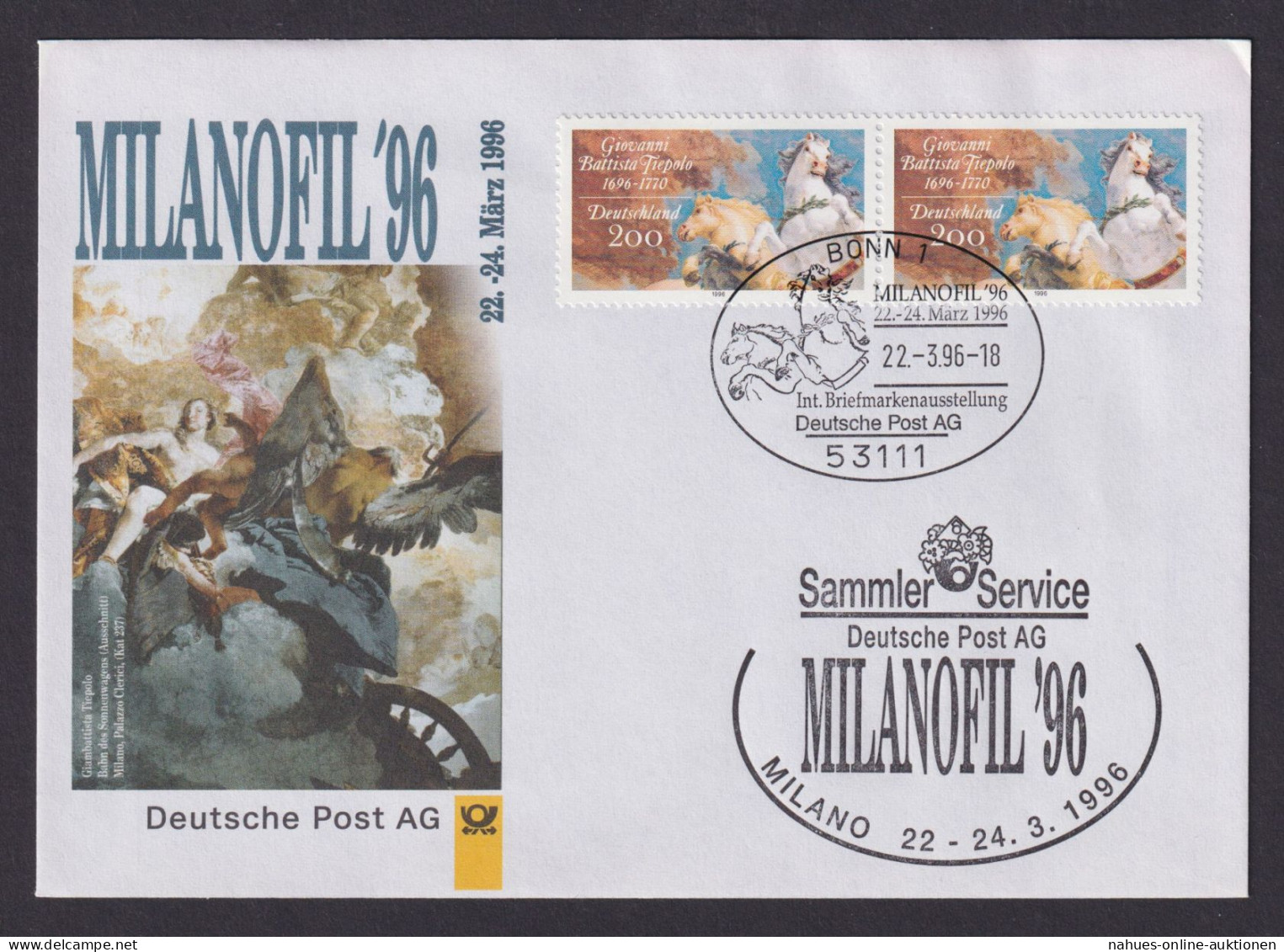 Philatelie Brief MEF Paar Briefmarkenausstellung Milanofil Mailand Italien 1996 - Storia Postale