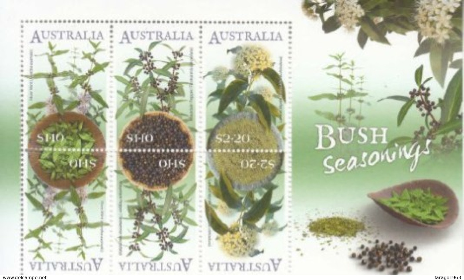 2022 Australia Bush Seasonings Spices Plants  Souvenir Sheet MNH  @ BELOW FACE VALUE - Nuovi