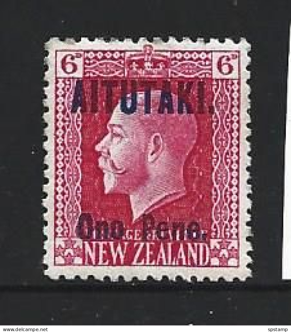 Aitutaki 1916 - 1917 Overprints On NZ KGV Perf 14 X 14.5 6d Carmine Mint - Aitutaki